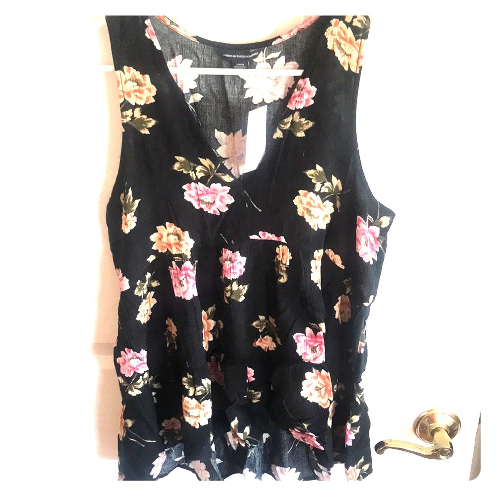 Flowy American Eagle floral tank